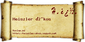 Heiszler Ákos névjegykártya